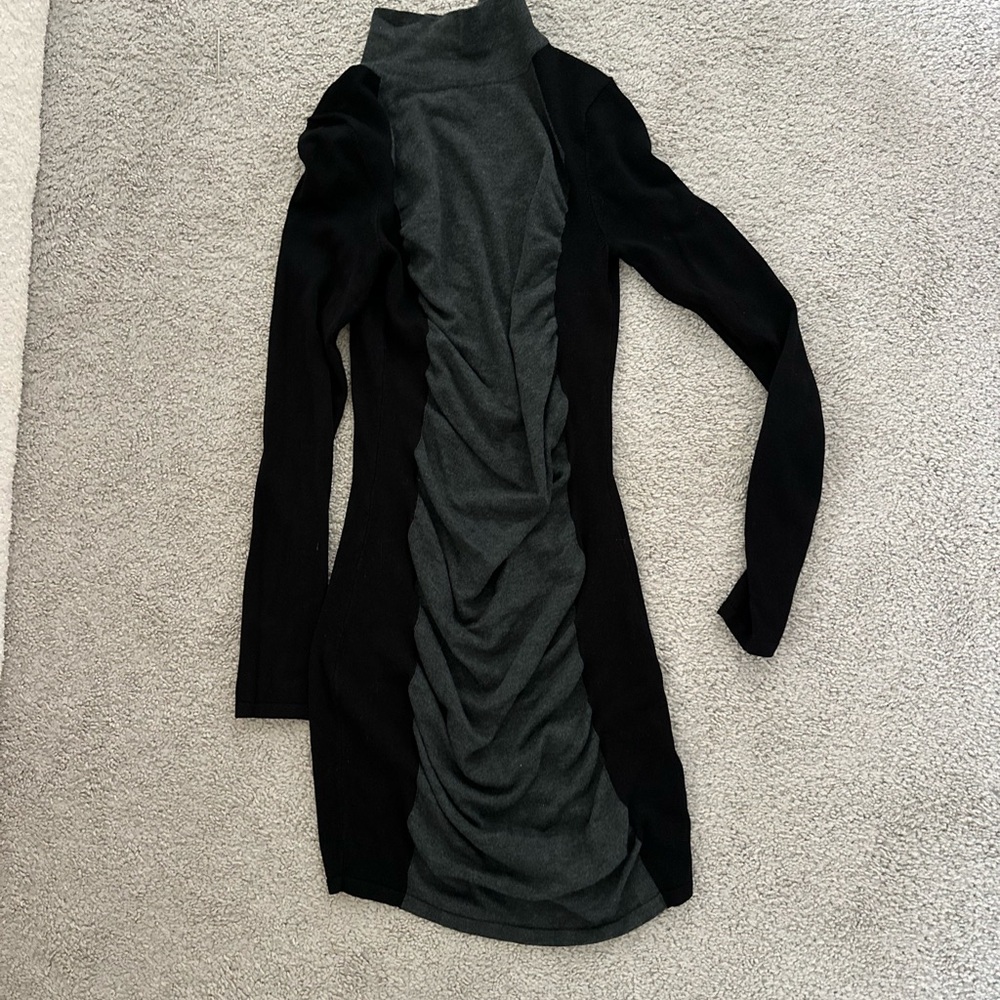 Express Black and Gray Long Sleeve Dress